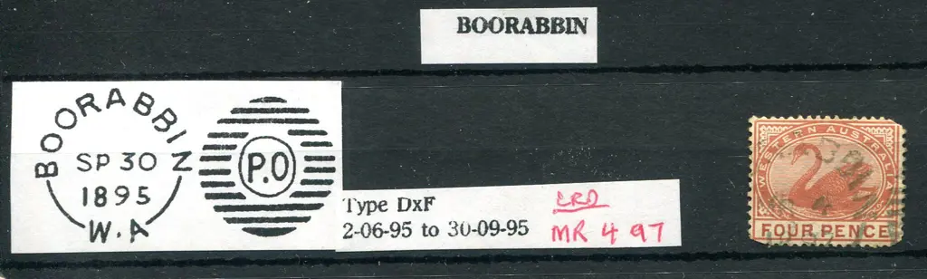 Boorabbin DxF Name portion of this rare duplex ... Image 1++