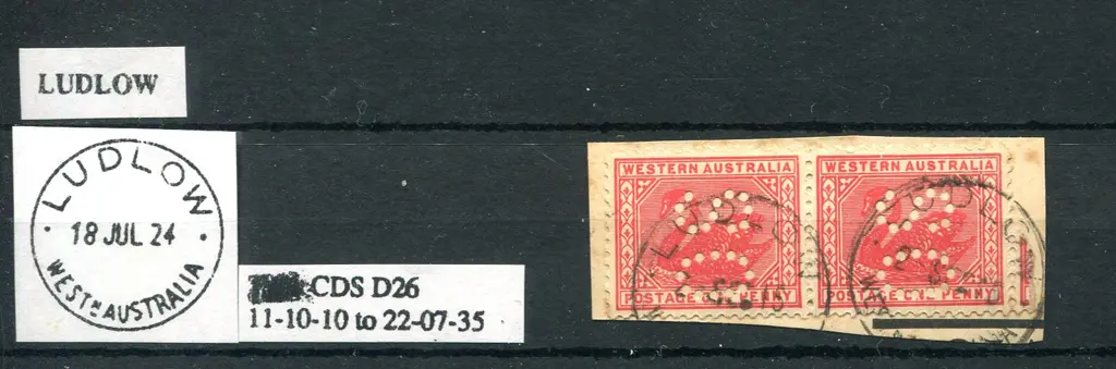 Ludlow D26 Double strike on 1d "OS" perfined swans ... Image 1++