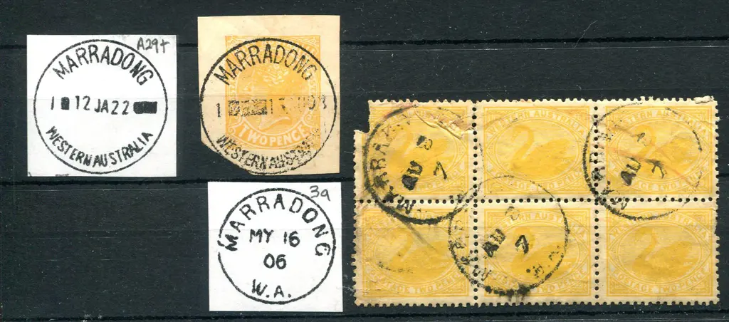 Marradong A29t. Superb strike on 2d QV stationery ... Image 1++
