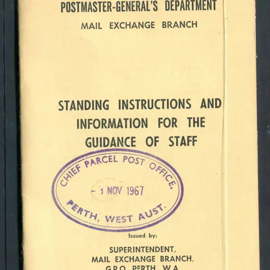 Perth - Chief Parcel Post Office Double ringed ...