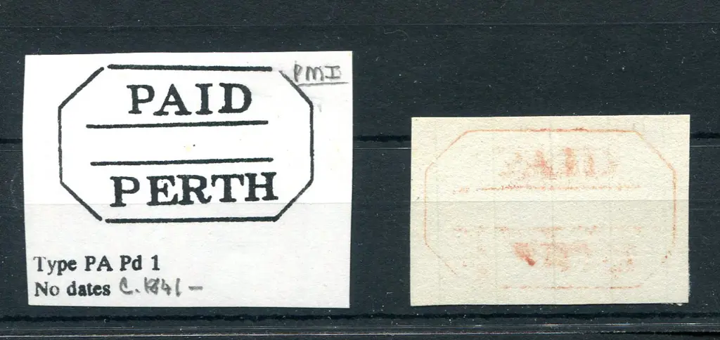 Perth Paid PA Pd 1 Red full light strike on piece. ... Image 1++