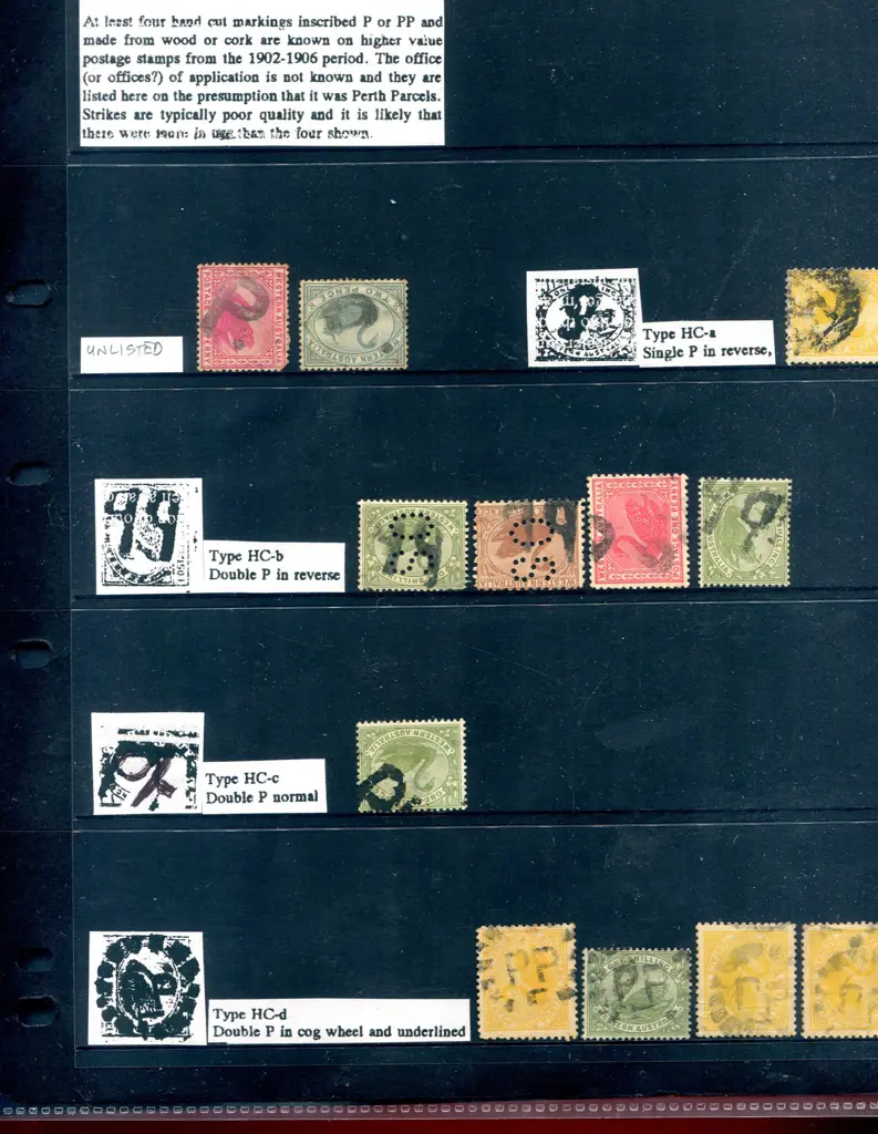 Perth Parcel Post Handcut Markings that were made ... Image 1++