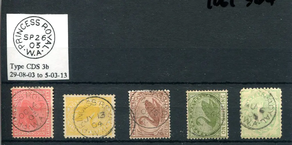 Princess Royal 3b with 5 strikes 1d, 2d, 3d, 1/- & ... Image 1++