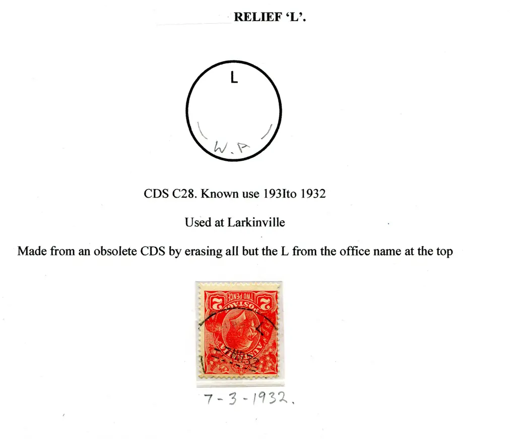 Relief "L" This rarely seen C28 cds was used at ... Image 1++