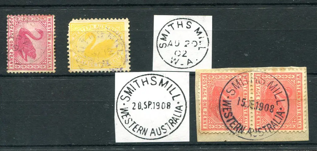 Smiths Mill  3b on 1d carmine swan with an early ... Image 1++