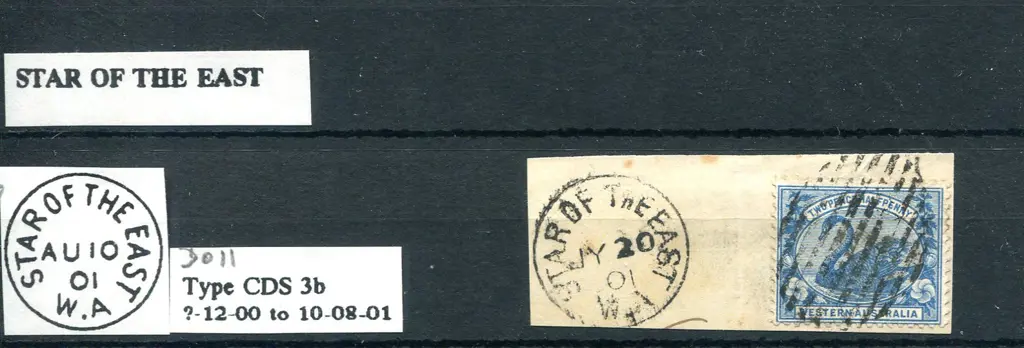 Star of The East 3b Superb copy on piece dated JY ... Image 1++