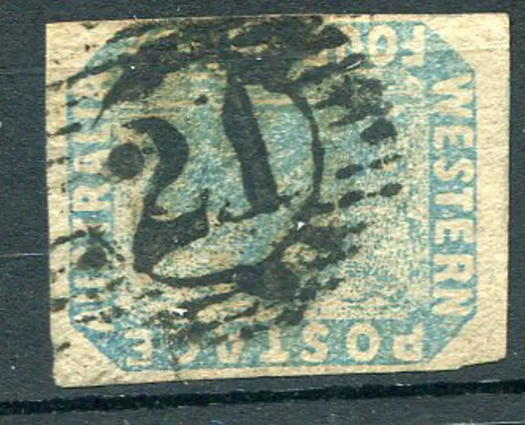 Vasse 15 bar "21" in black ink on 1854 4d pale ... Image 1++