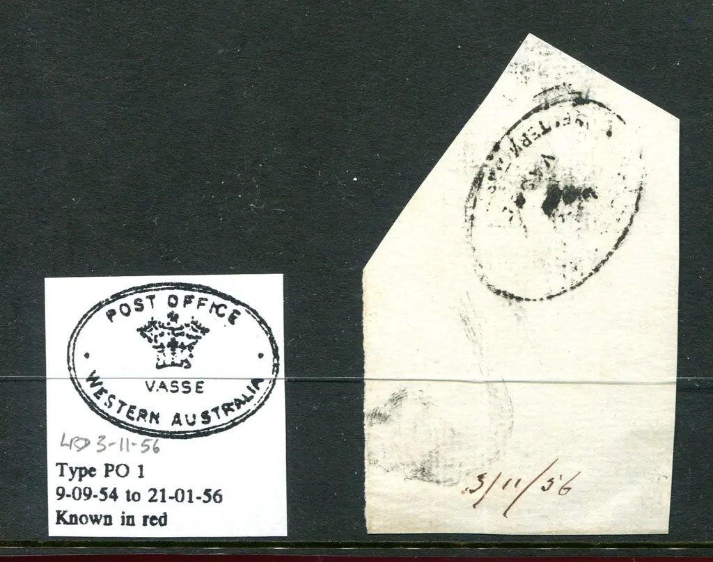 Vasse PO 1 dated "3/11/56" in m/s alongside strike ... Image 1++