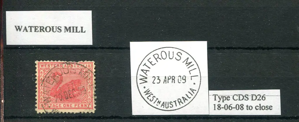 Waterous Mill D26 cancel with full town name ... Image 1++