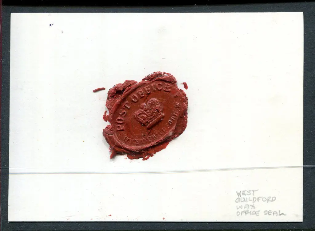 West Guildford Wax Office Seal impression in red ... Image 1++