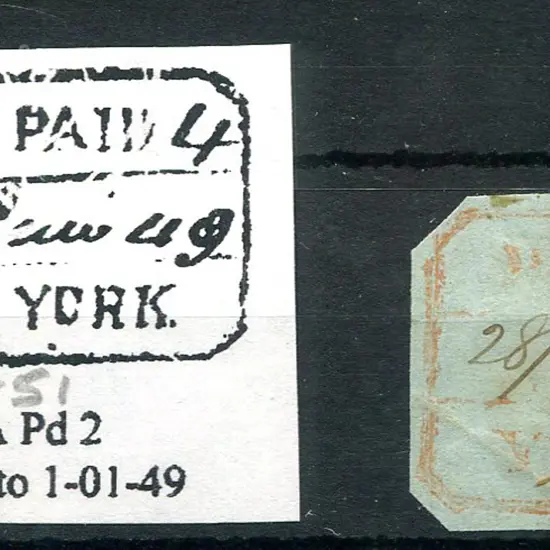 York PA Pd2 Clear strike in red with 28/10/51 date ...