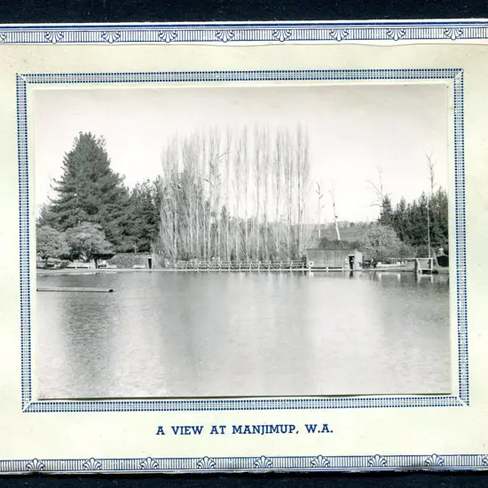 "A View of Manjimup" greetings card with b&w ...