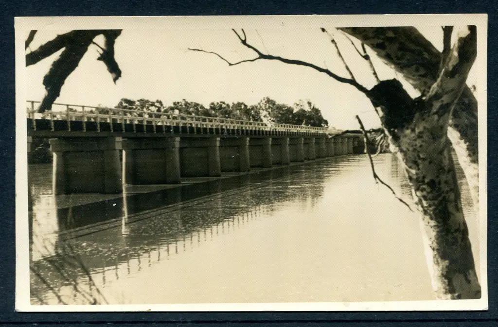 "Gascoyne Bridge near Carnarvon" b&w Kodak card. ... Image 1++