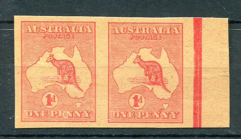 1913 1d red, Die I imperforate plate proof on thin ... Image 1++