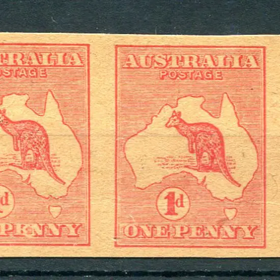1913 1d red, Die I imperforate plate proof on thin ...