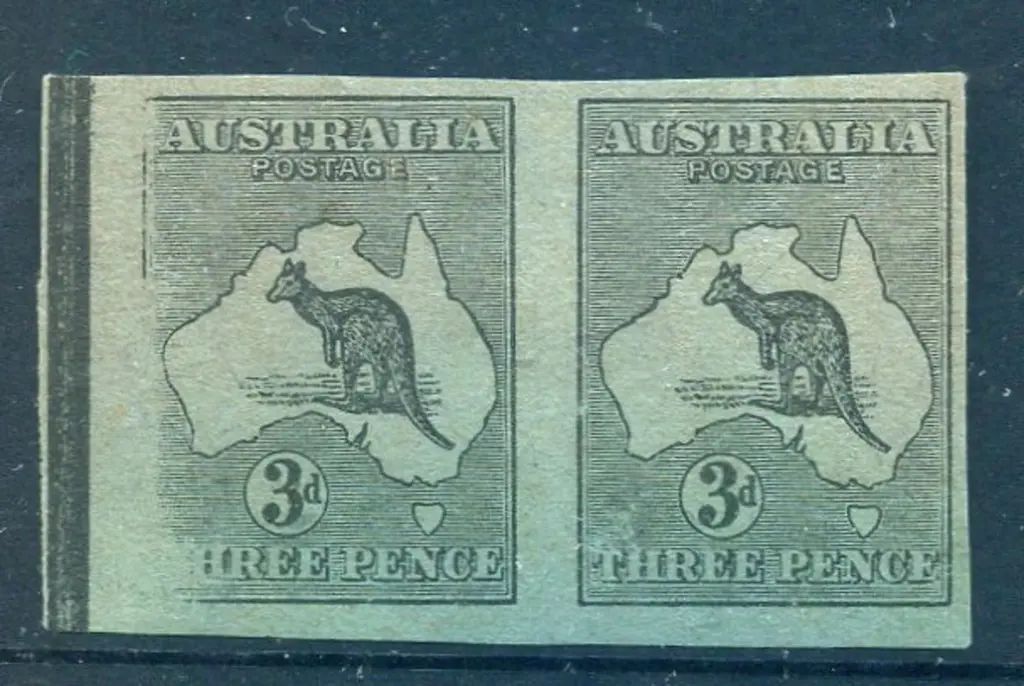 1913 3d, Die I imperforate plate proof in black on ... Image 1++