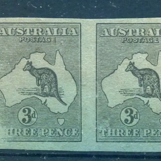 1913 3d, Die I imperforate plate proof in black on ...