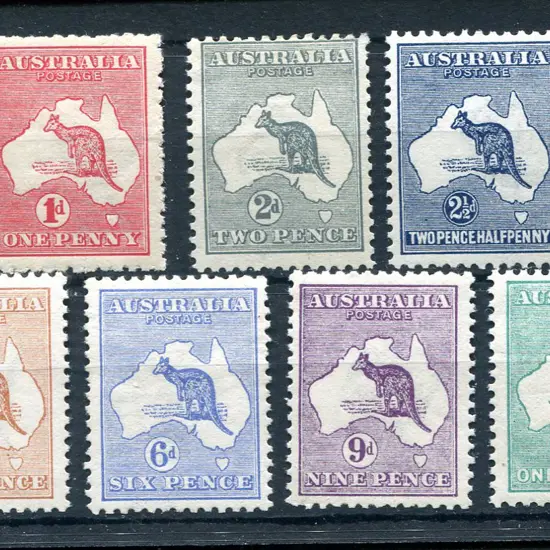 ½d green to 2/- brown. MLH noting 4d with heavy ...