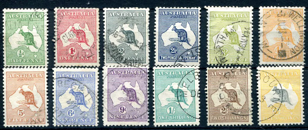 ½d green to 5/- grey & yellow F/U simplified set ... Image 1++