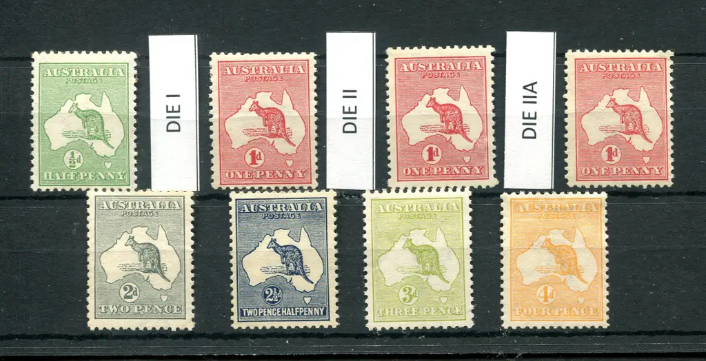 ½d green to 4d orange with Die I, II & IIA for 1d ... Image 1++