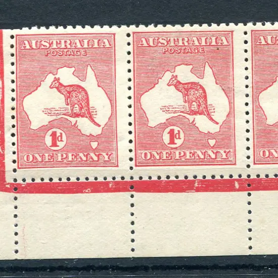 1d red, Die IIA, plate G no monogram strip of 3 ...