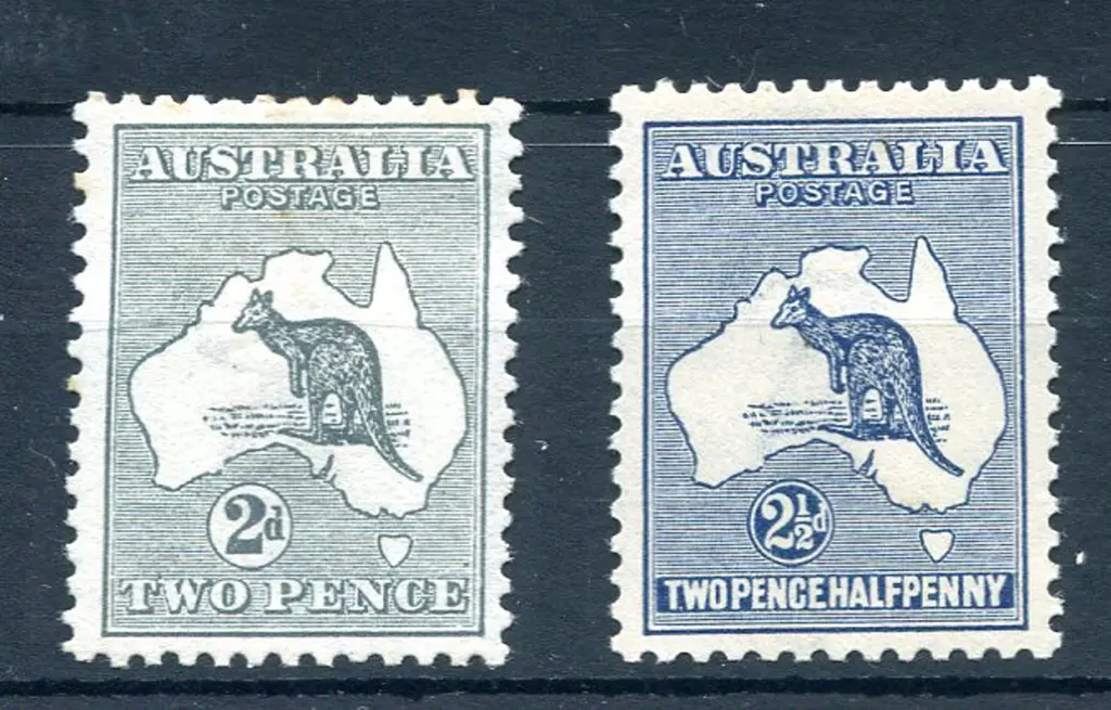 2d grey & 2½d indigo, Die II with former MH & ... Image 1++