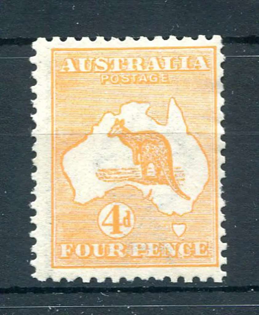 4d orange. MLH, centred to right & pulled perf at ... Image 1++