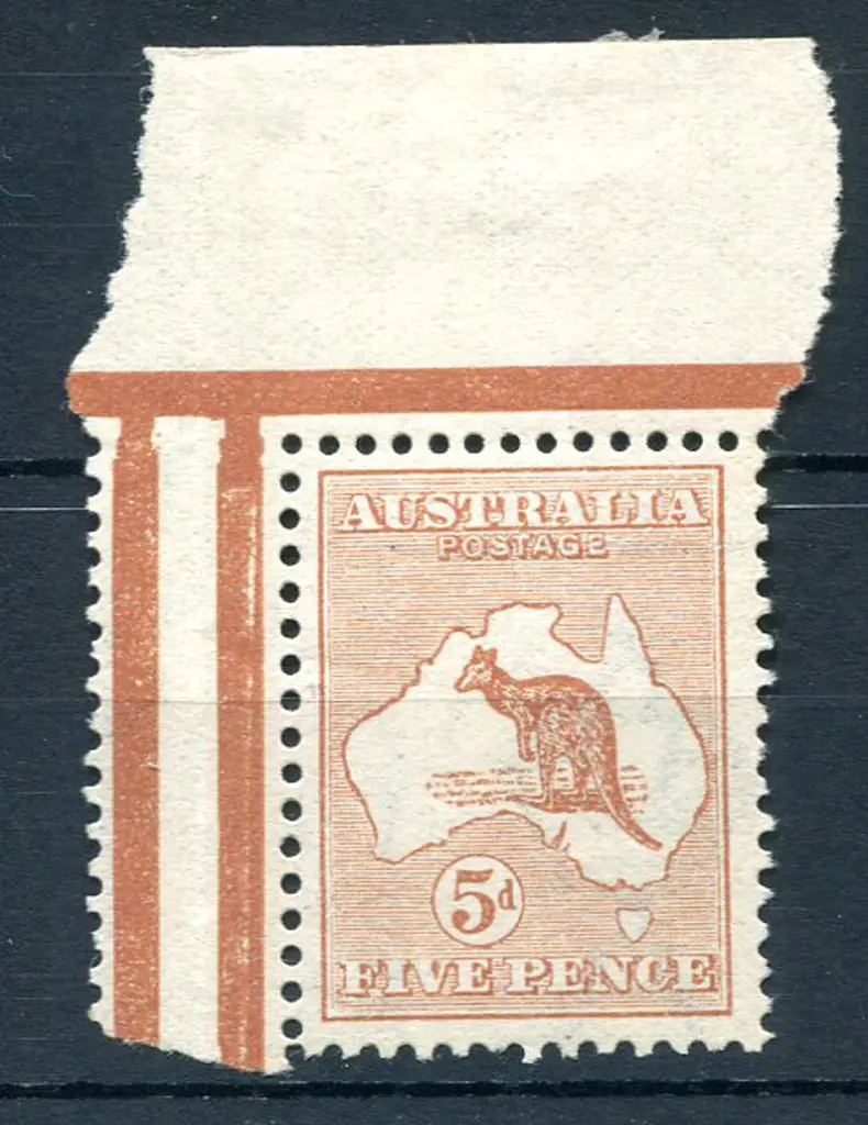 5d pale chestnut with selvedge on 2 sides. Fine ... Image 1++