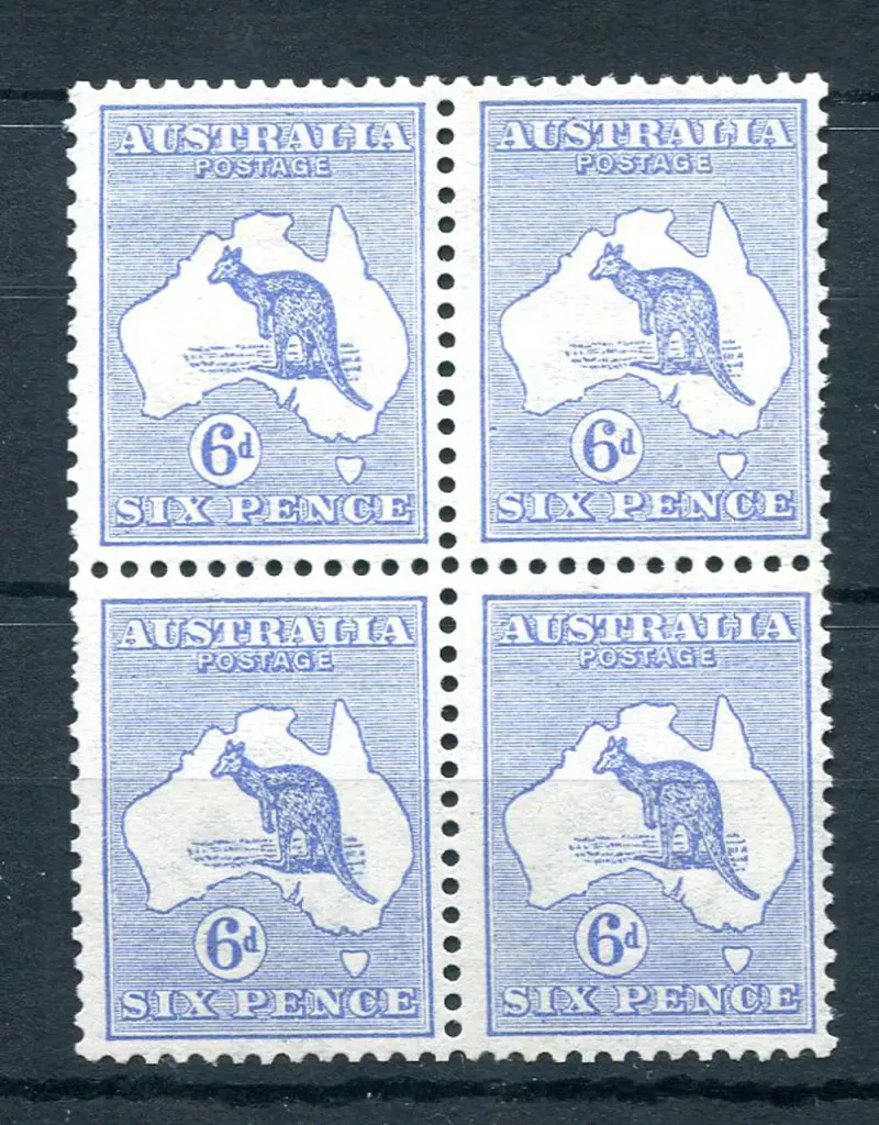 6d ultramarine block of 4. Fine MUH/MLH centred ... Image 1++
