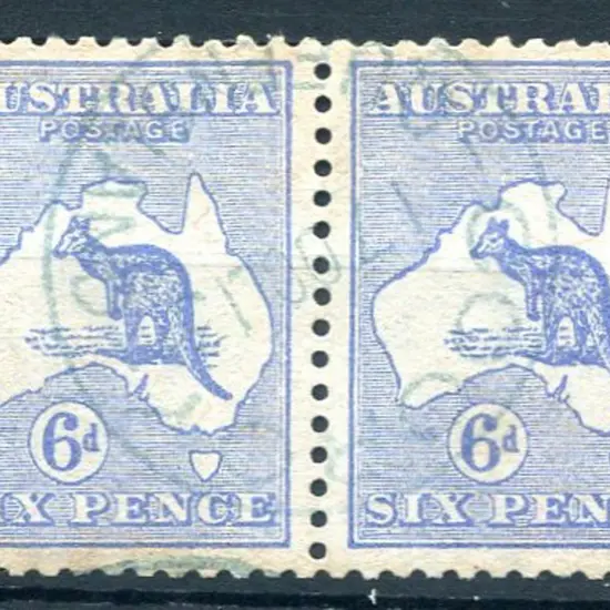 6d blue horiz pair with left unit containing the ...