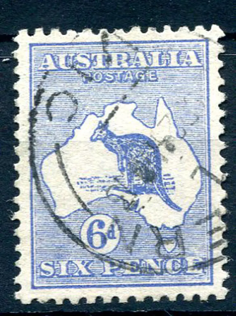 6d blue with "retouched second "E" of "PENCE" ... Image 1++