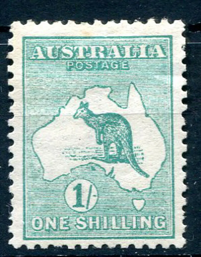 1/- blue-green. MLH, small hinge remnant & thin at ... Image 1++