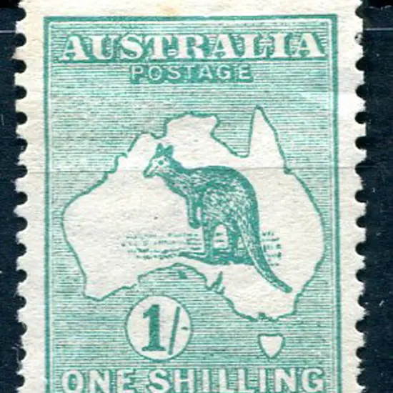 1/- blue-green. MLH, small hinge remnant & thin at ...