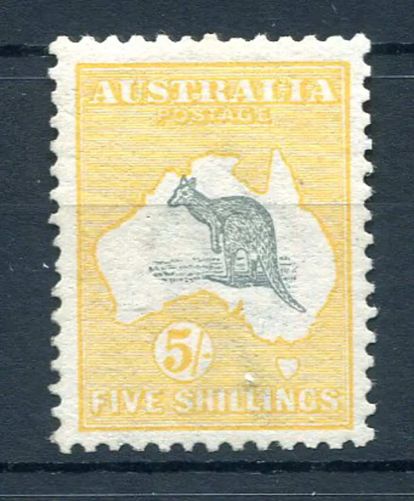 5/- grey & chrome with "two breaks in NSW coast" ... Image 1++