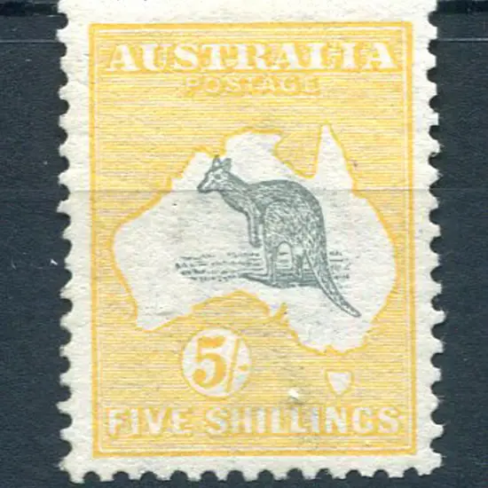 5/- grey & chrome with "two breaks in NSW coast" ...
