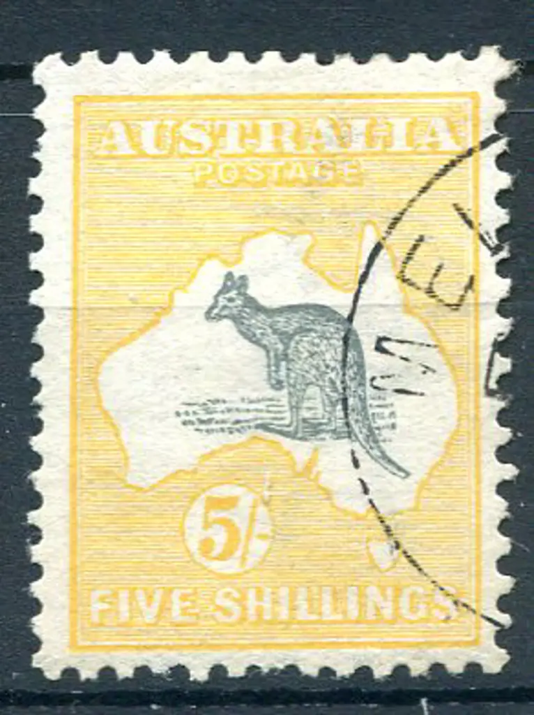 5/- grey & yellow CTO with Melbourne cds, dated ... Image 1++