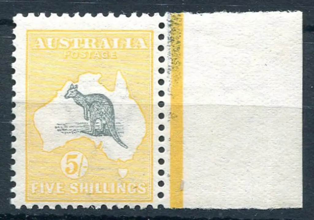 5/- grey & yellow with right selvedge. Fine MUH, ... Image 1++