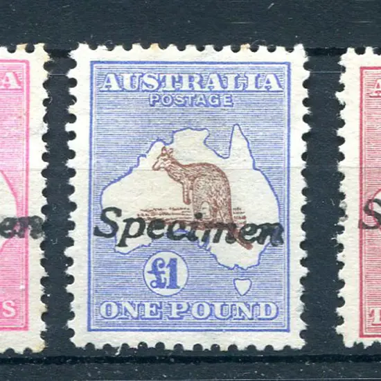 10/- grey & pink (ACSC 47Ax), £1 (51x) & £2 (55x) ...