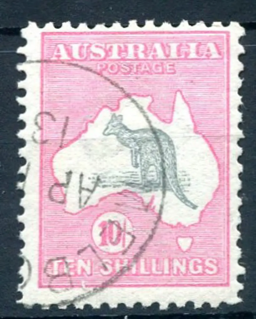10/- grey & pink CTO with Melbourne AP 15 13 cds. ... Image 1++