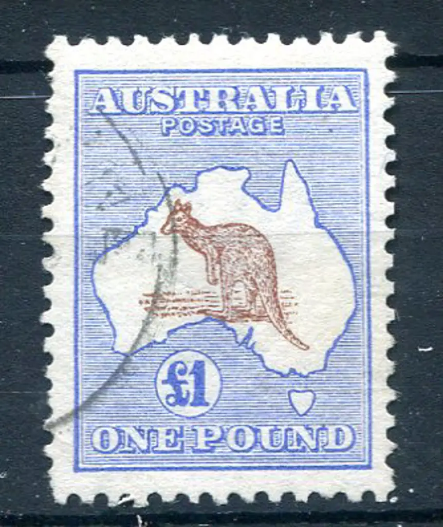 £1 brown & blue. F/U with light indistinct partial ... Image 1++