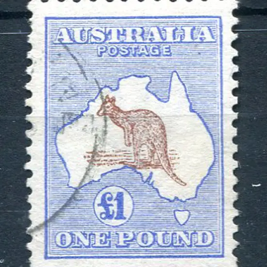£1 brown & blue. F/U with light indistinct partial ...