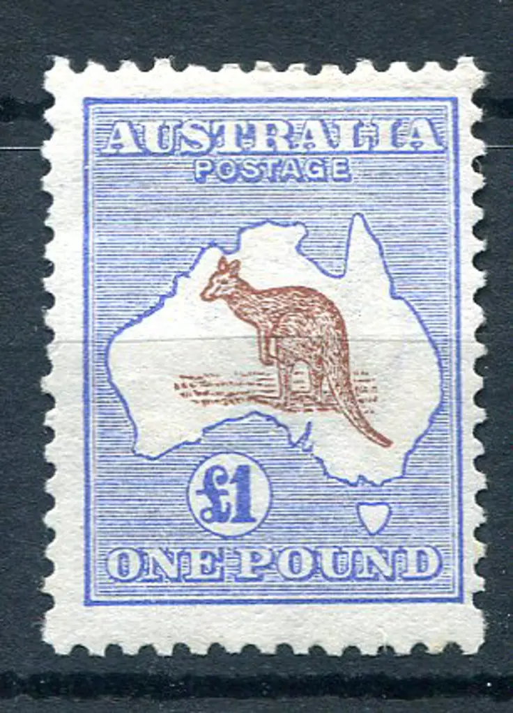 £1 red-brown & blue. Fresh MLH, centred slightly ... Image 1++