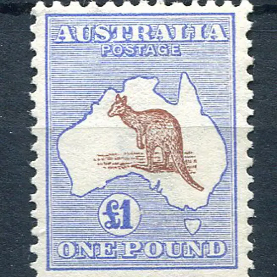 £1 red-brown & blue. MVLH mint, centred slightly ...