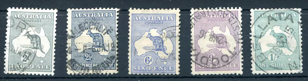 2d grey to 1/ green set of 5. Good to fine used ... Image 1++