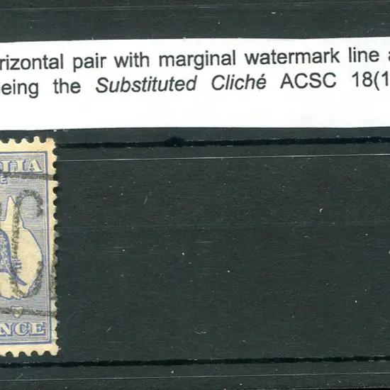 6d ultramarine horiz pair noting marginal wmk line ...