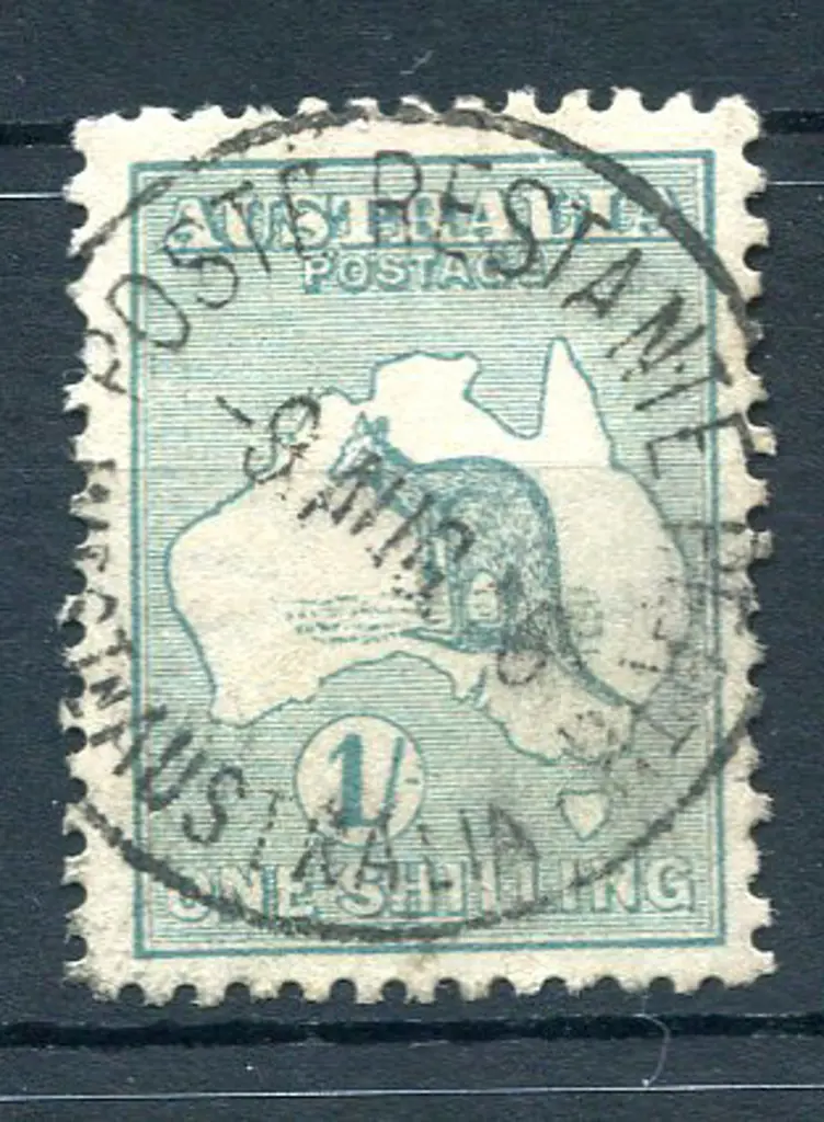 1/- green, Die II with "break in top frame over ... Image 1++