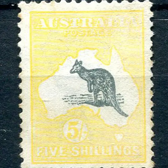 5/- deep grey & yellow. MNG with reasonable ...