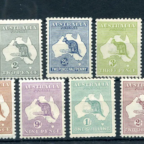 2d grey to 5/- selection with extra 2d & shade of ...