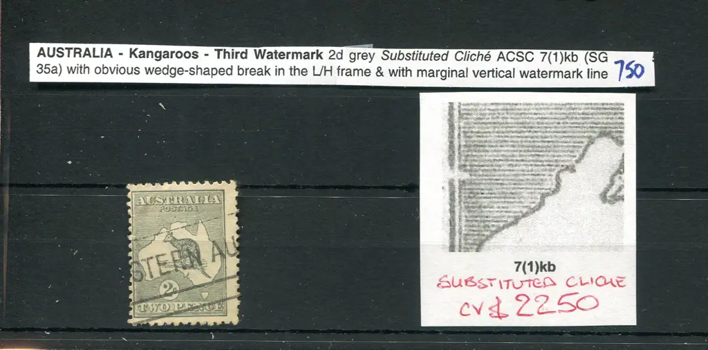2d grey, Die IIA substituted cliché noting left ... Image 1++