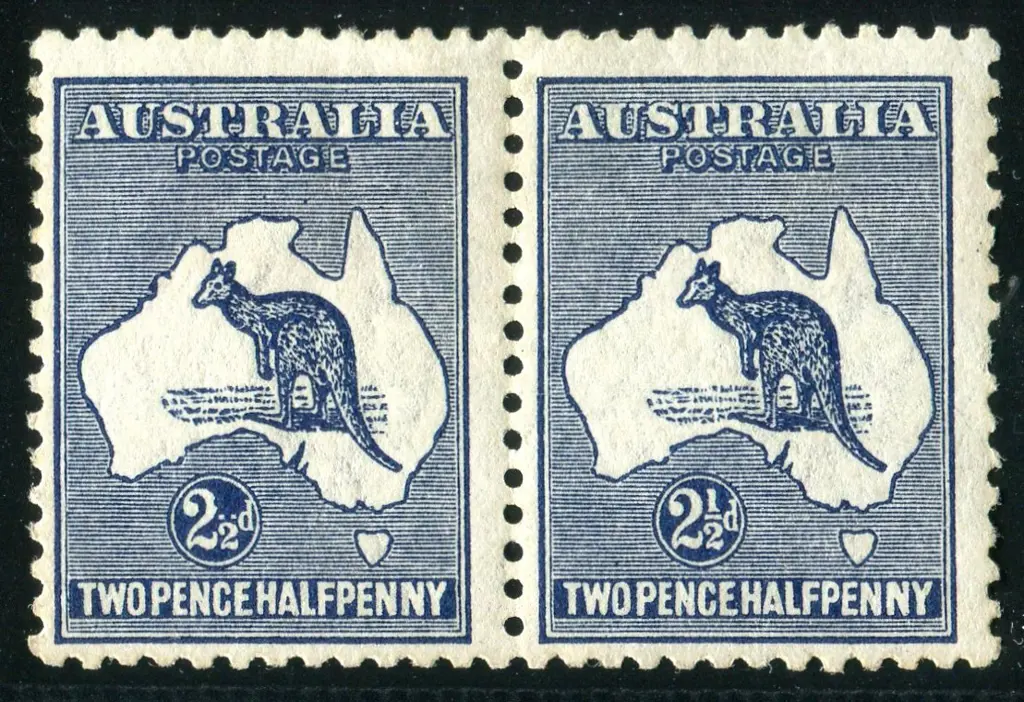 2½d indigo, Die II in horiz pair with "missing "1" ... Image 1++